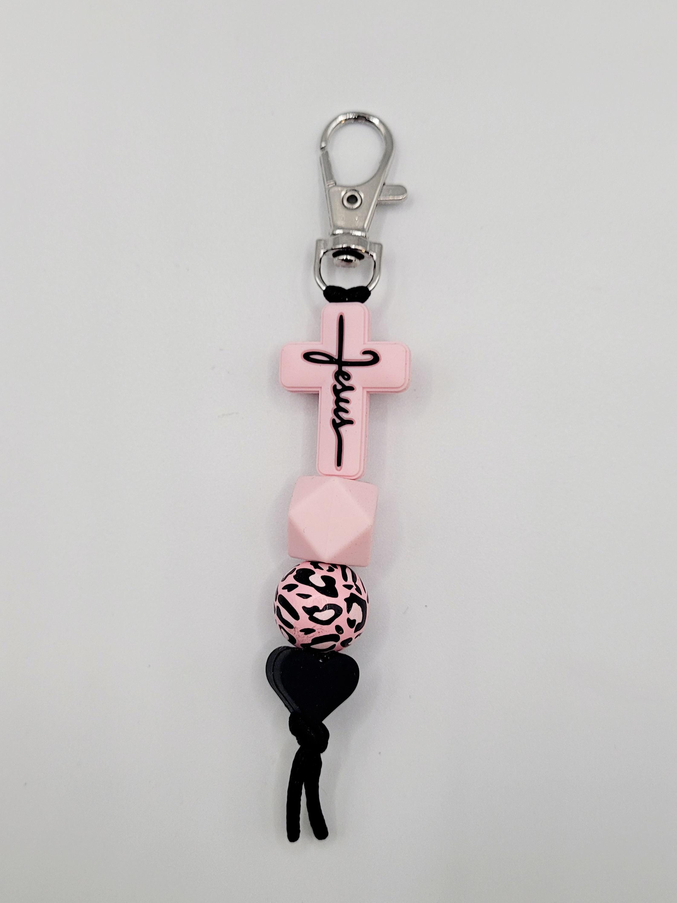 Silicone Jesus Cross Keychain