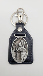 Catholic Medal Leather Keychains
