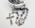 Handmade Miraculous Metal Rosary with display case