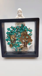Handmade Emerald Green Celtic Rosary with St. Patrick Medal