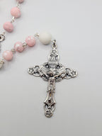 Handmade Pink and White Clay Bead Rosary