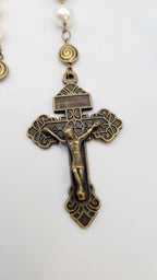 Handmade St. Michael Rosary: Antique Bronze