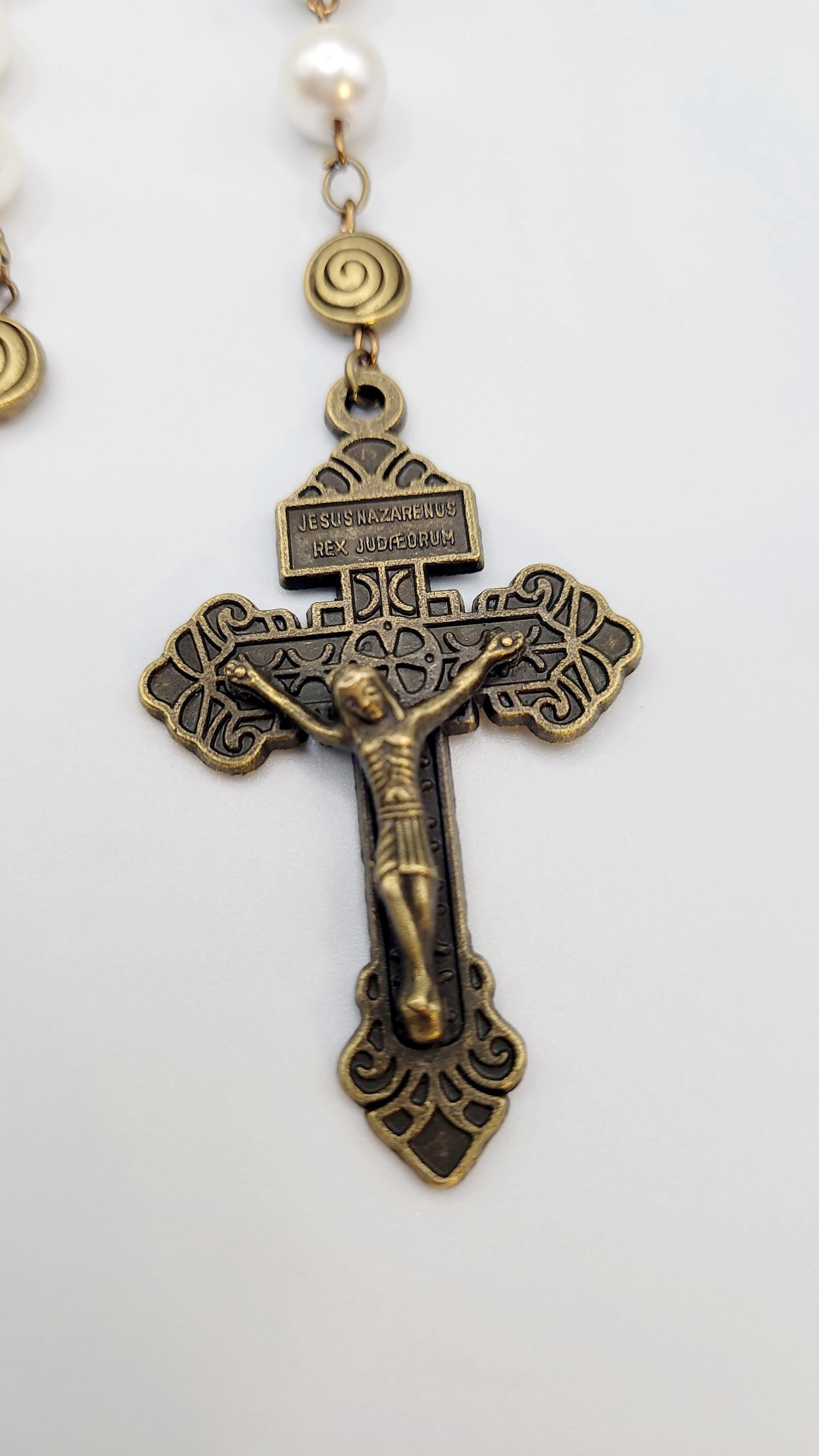Handmade St. Michael Rosary: Antique Bronze