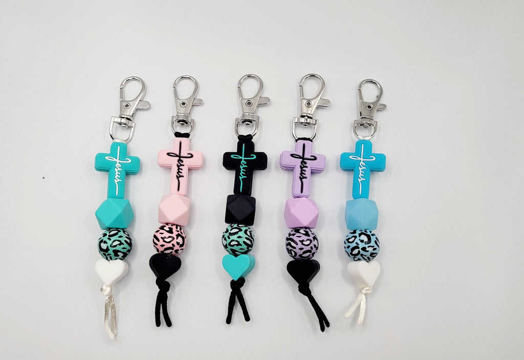 Silicone Jesus Cross Keychain