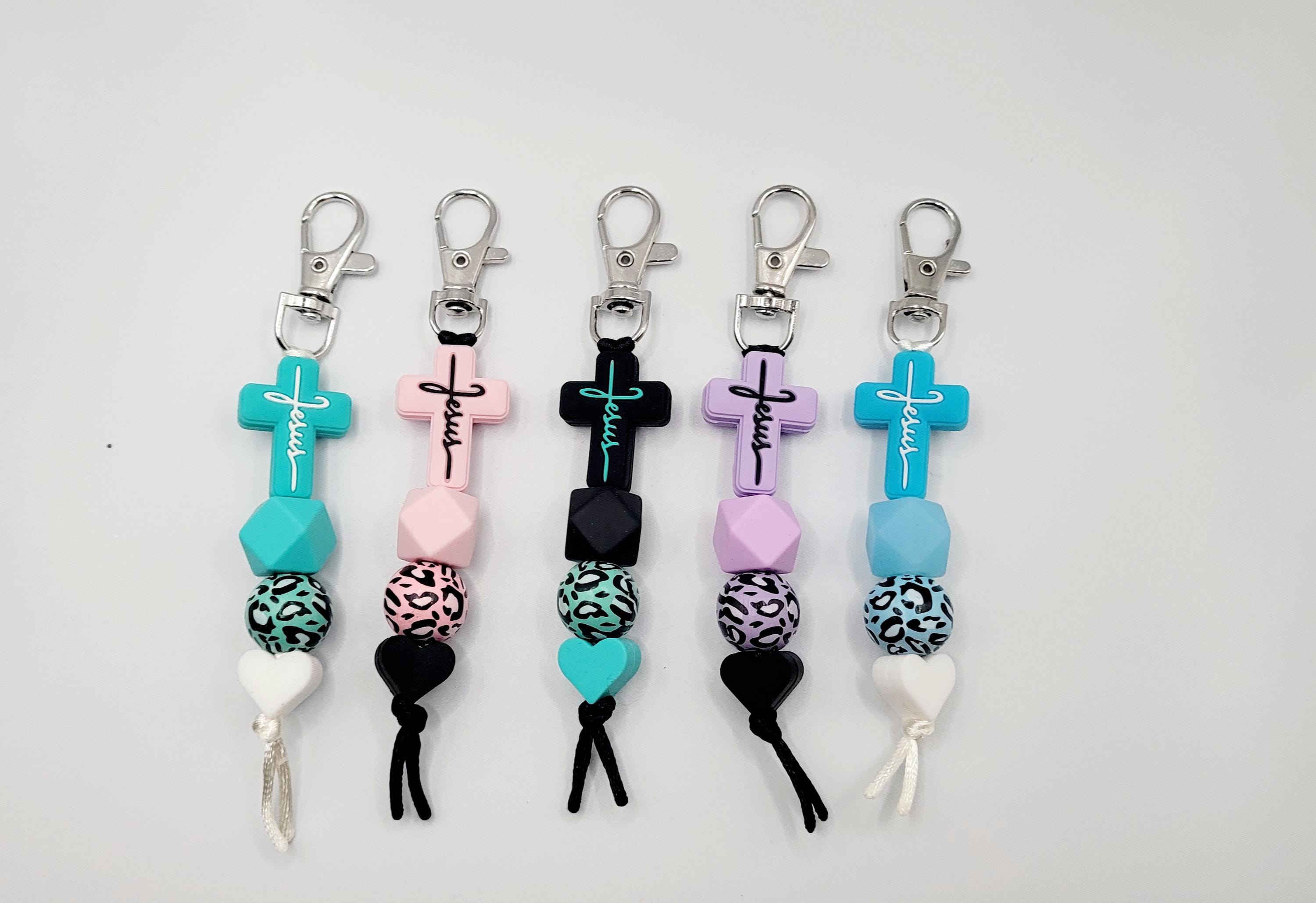Silicone Jesus Cross Keychain