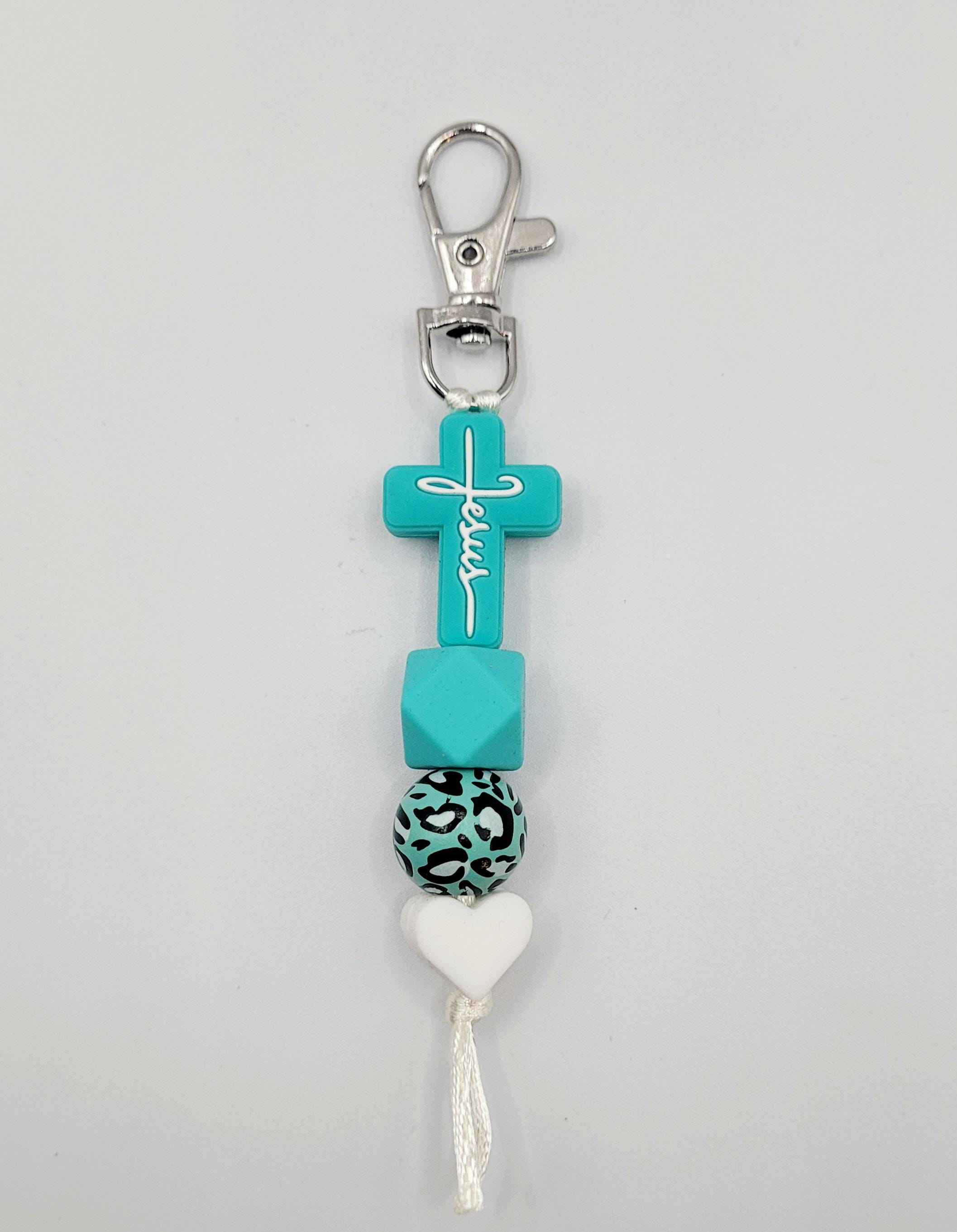 Silicone Jesus Cross Keychain
