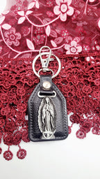 Catholic Medal Leather Keychains
