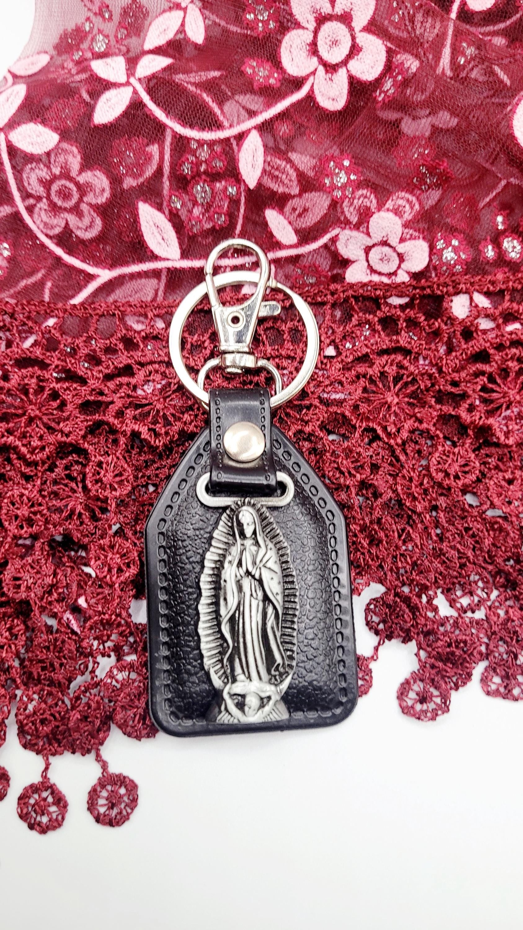 Catholic Medal Leather Keychains