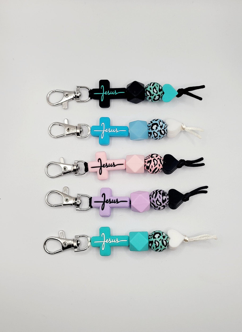Silicone Jesus Cross Keychain
