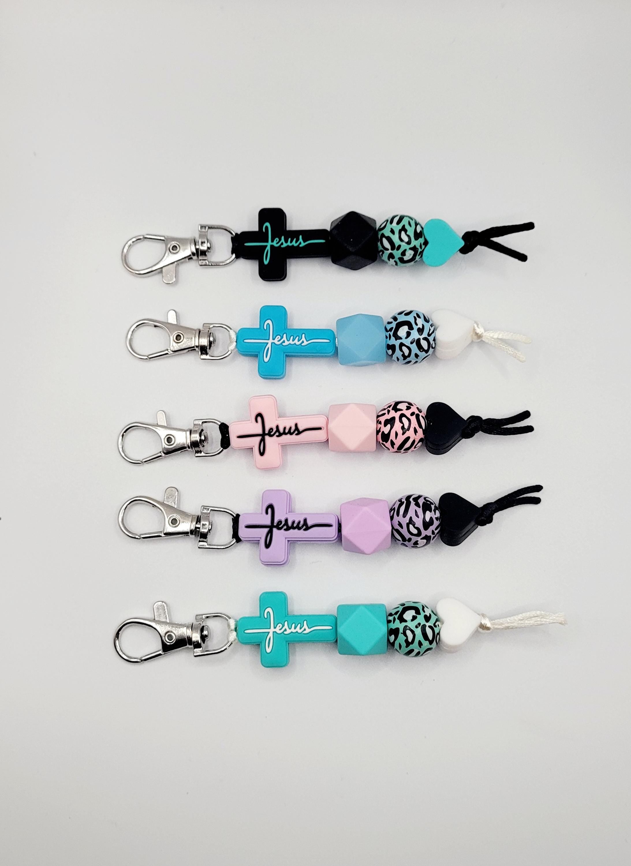 Silicone Jesus Cross Keychain