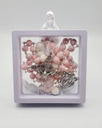 Handmade Pink and White Clay Bead Rosary