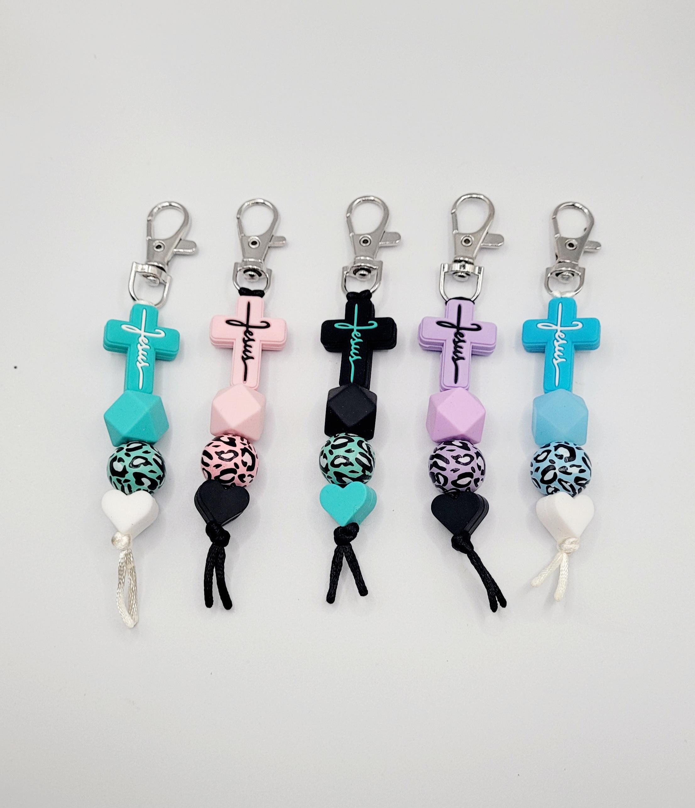 Silicone Jesus Cross Keychain