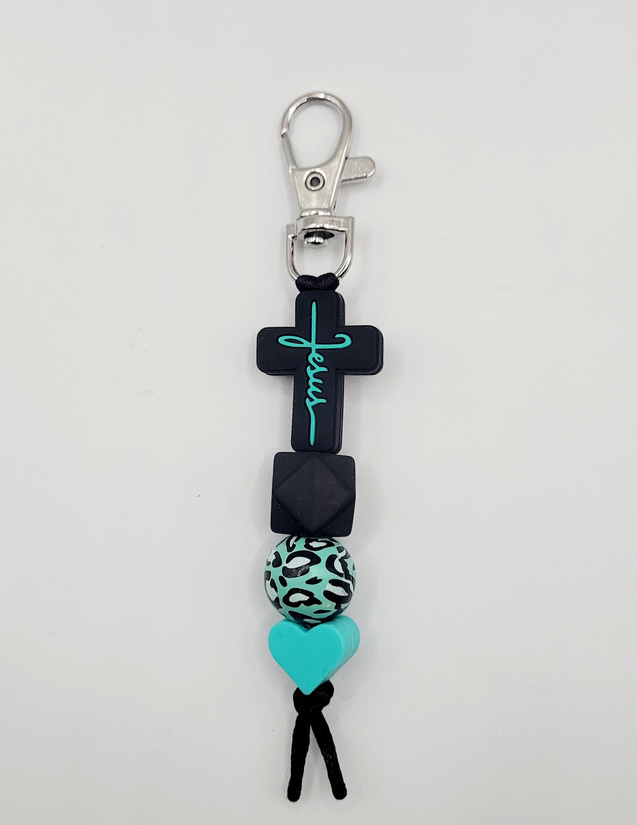 Silicone Jesus Cross Keychain