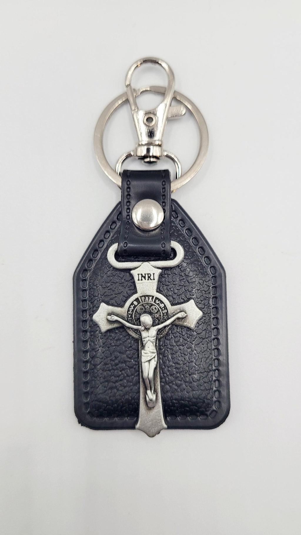 Catholic Medal Leather Keychains