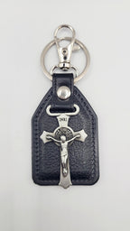 Catholic Medal Leather Keychains