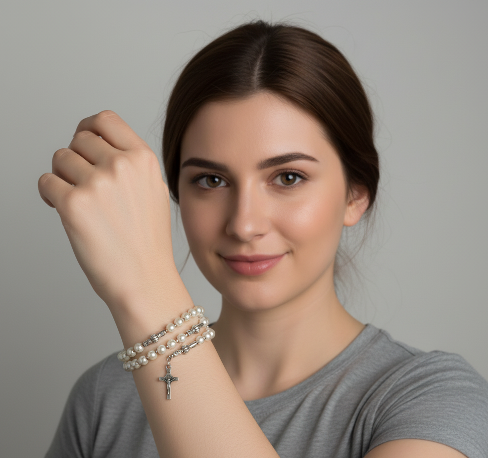 Handcrafted Miraculous Metal Rosary Bracelet