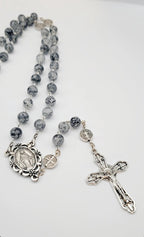 Handmade Miraculous Metal Rosary with display case