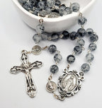 Handmade Miraculous Metal Rosary with display case