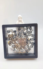 Handmade Miraculous Metal Rosary with display case