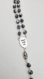 Handmade Our Lady of Guadalupe Rosary with Silver Crucifix