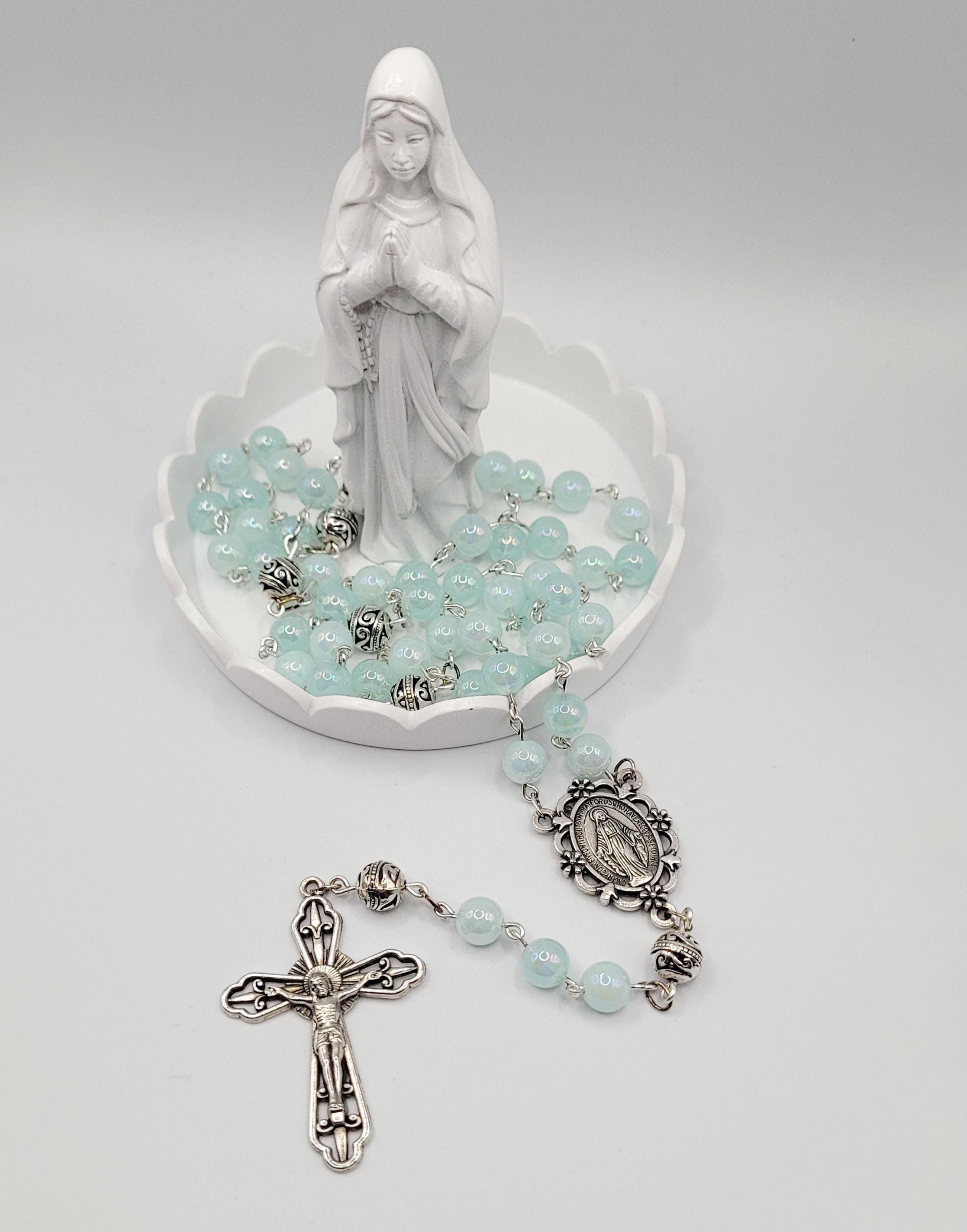 Handmade Blue Miraculous Medal Rosary