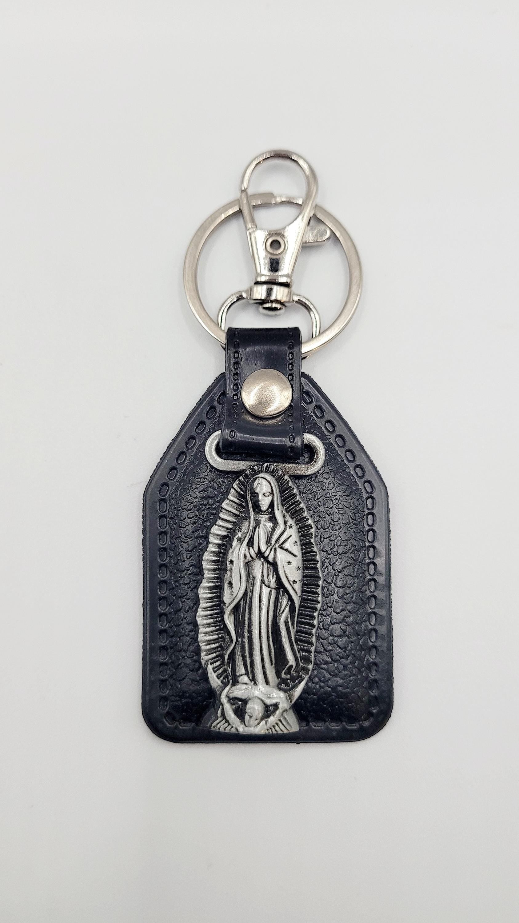 Catholic Medal Leather Keychains
