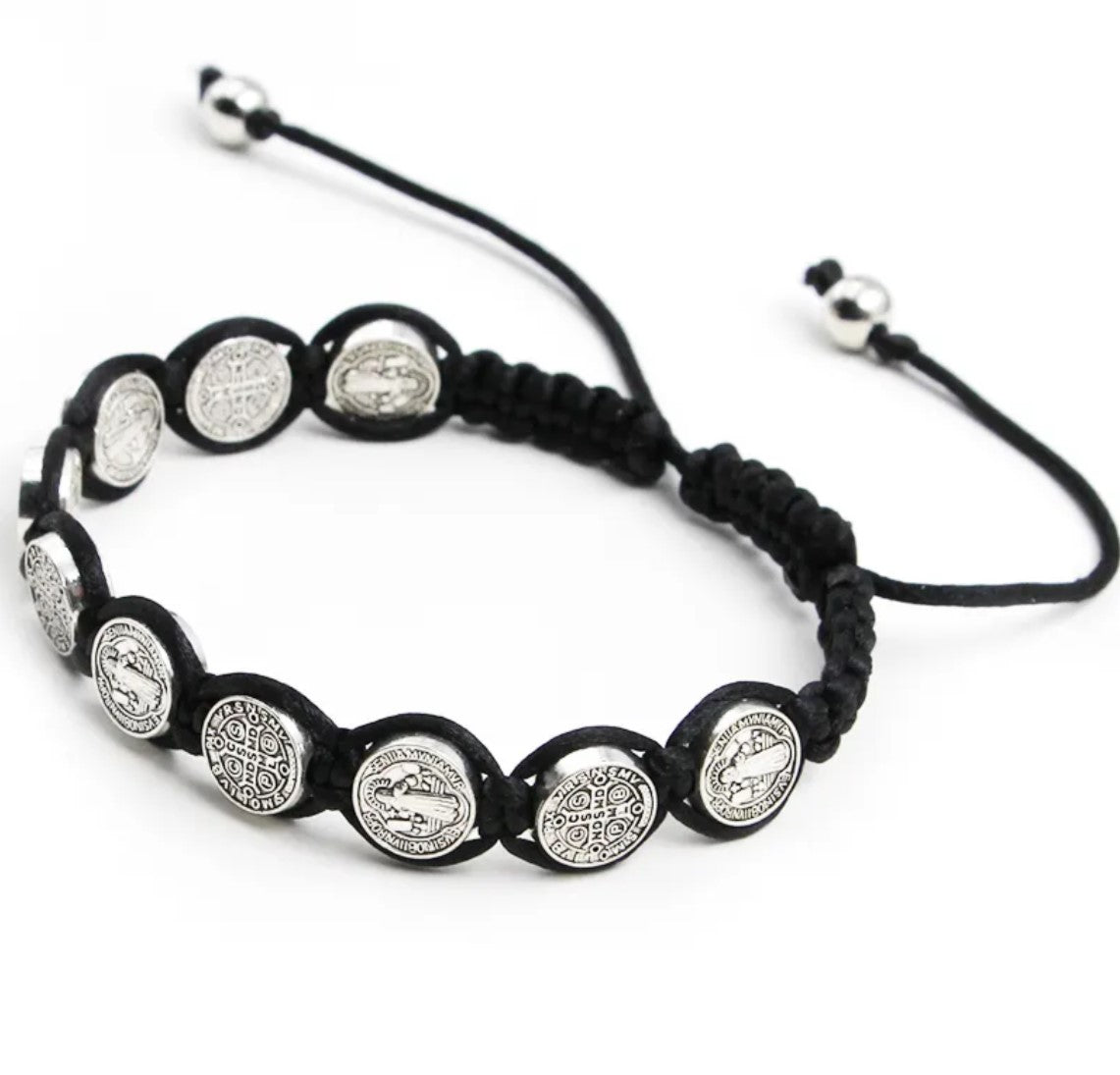St. Benedict Medal Macrame Bracelet