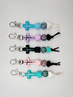 Silicone Jesus Cross Keychain