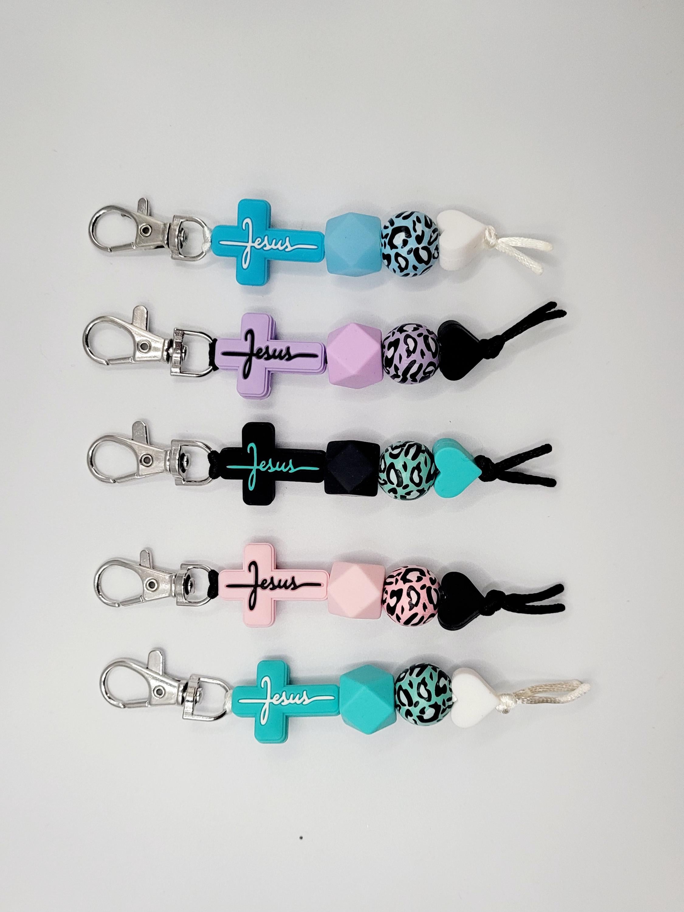 Silicone Jesus Cross Keychain