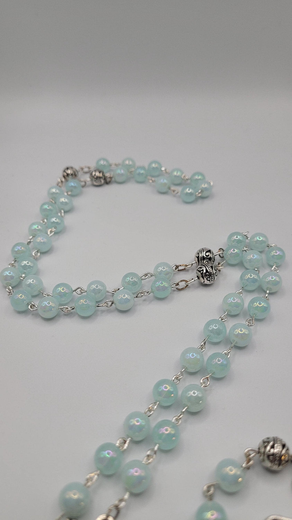 Handmade Blue Miraculous Medal Rosary
