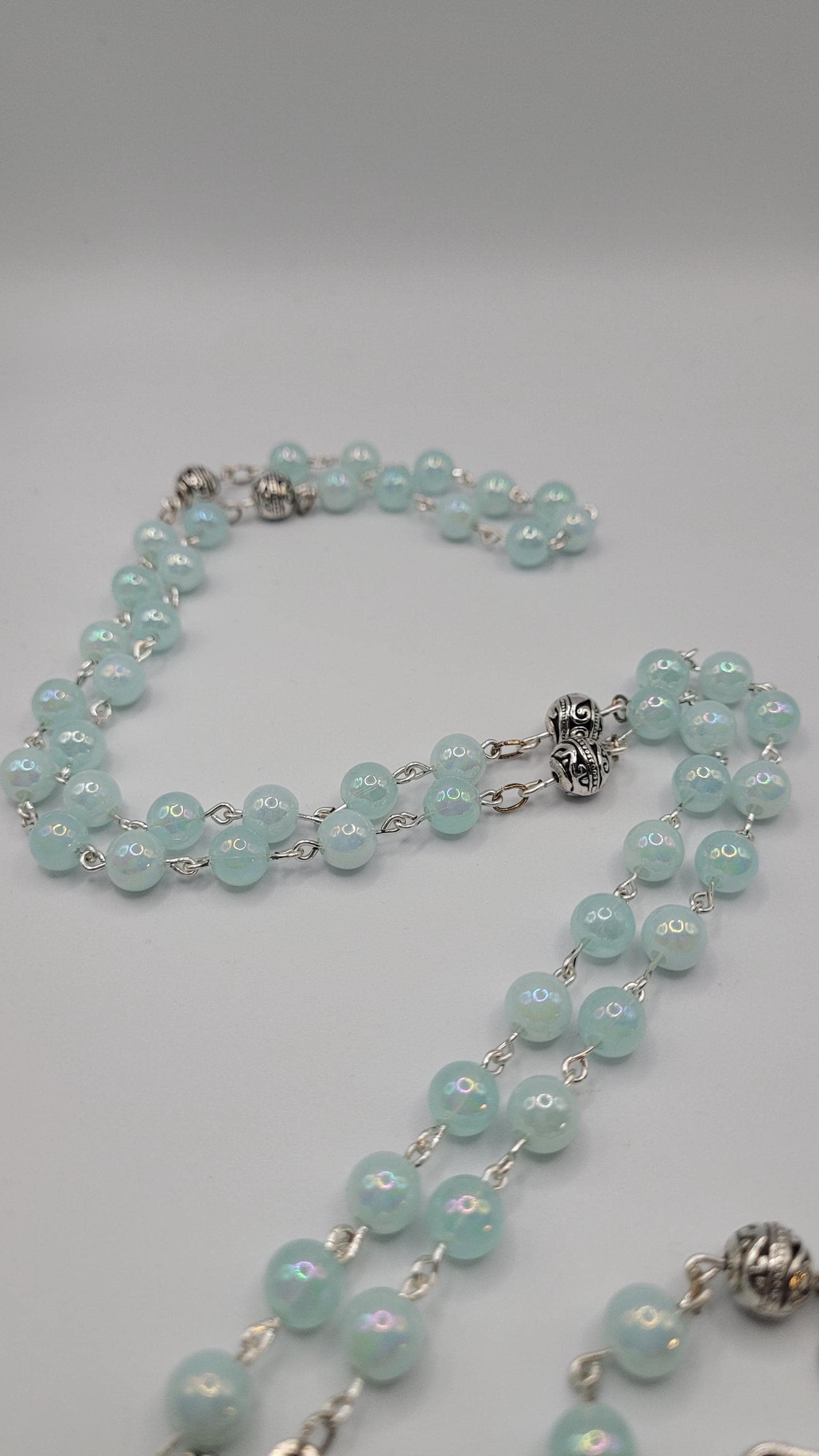 Handmade Blue Miraculous Medal Rosary