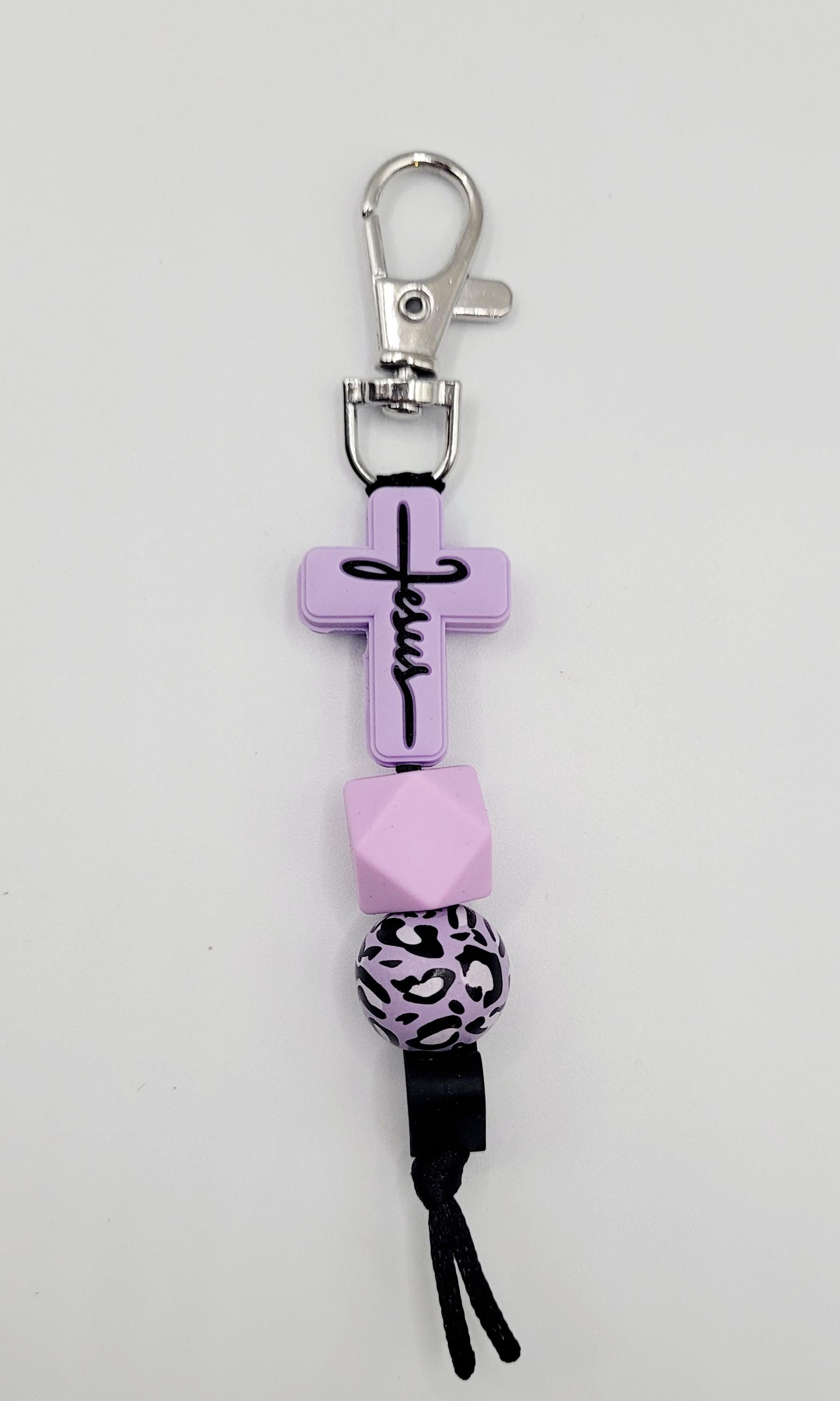 Silicone Jesus Cross Keychain
