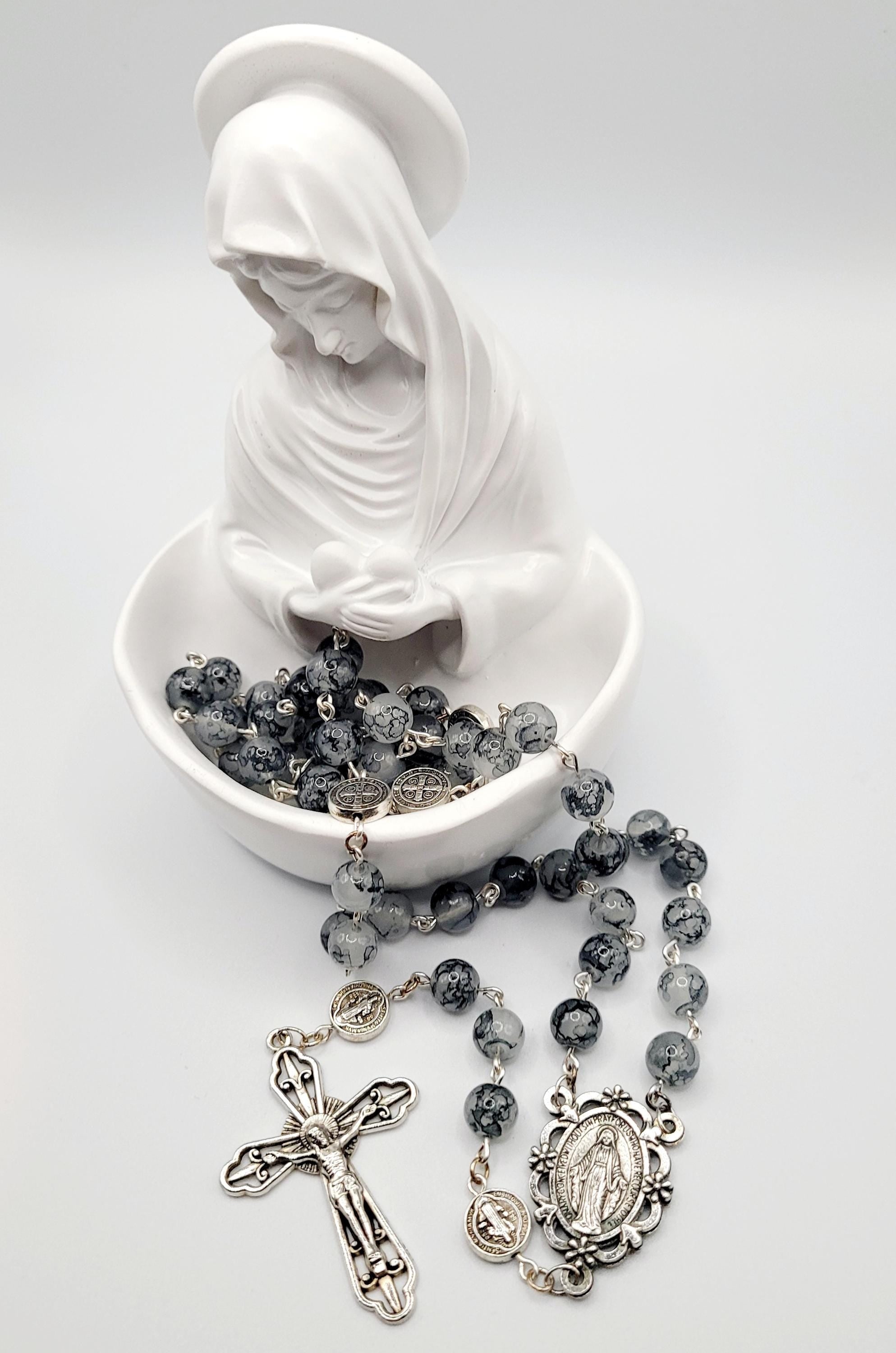 Handmade Miraculous Metal Rosary with display case