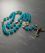 Handmade Antique Bronze St. Michael the Archangel Rosary