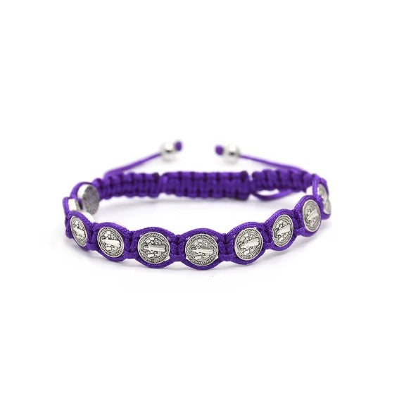 St. Benedict Medal Macrame Bracelet