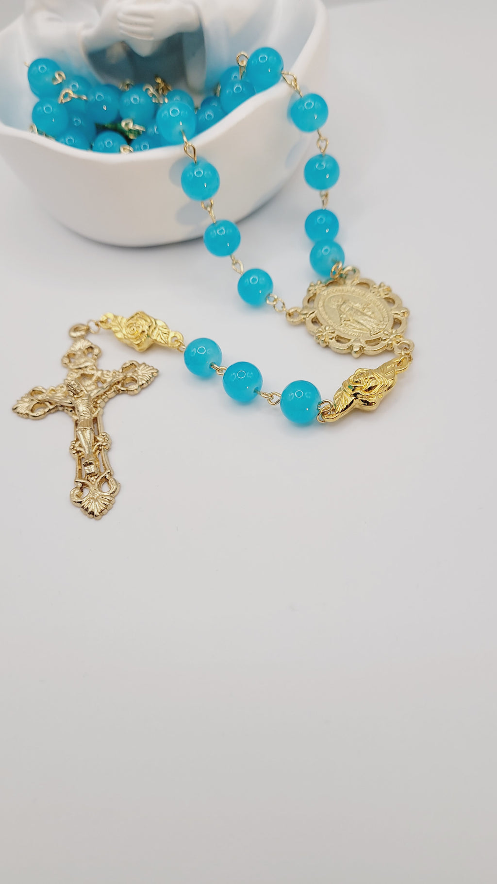 Handmade Gold Miraculous Metal Rosary
