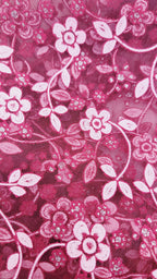 Maroon Floral Lace Chapel Veil - Mantilla