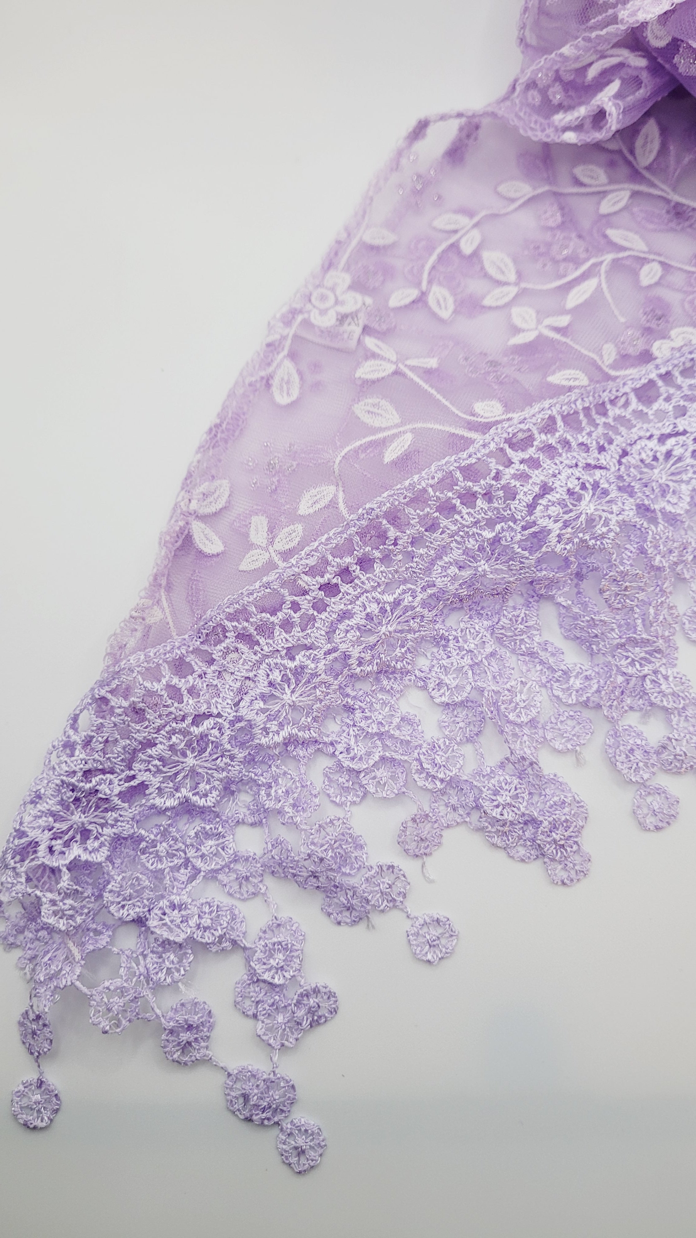 Lavender Lace Chapel Veil - Mantilla