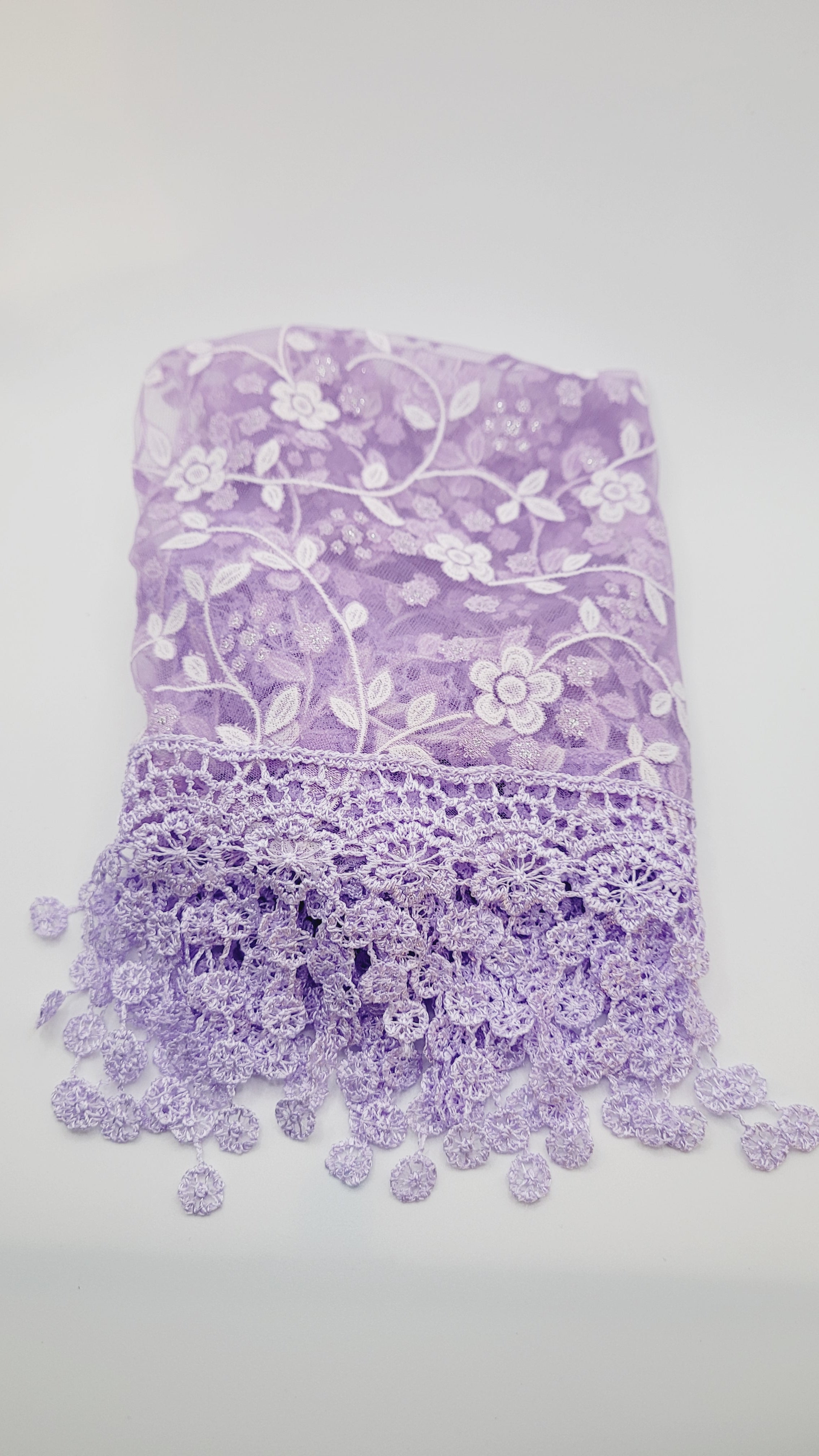Lavender Lace Chapel Veil - Mantilla