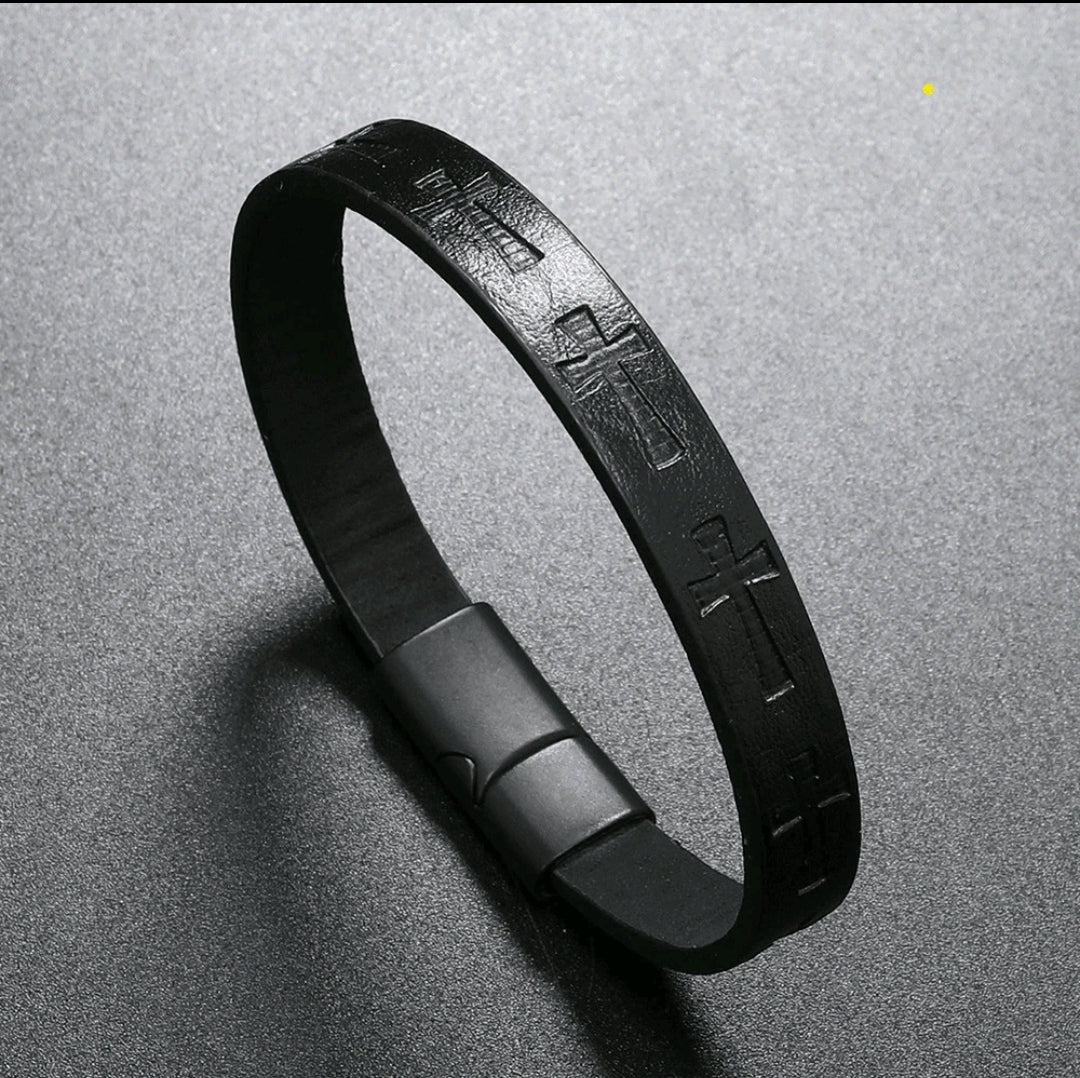 Cross Cuff Bracelet - Magnetic Clasp