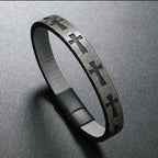 Cross Cuff Bracelet - Magnetic Clasp
