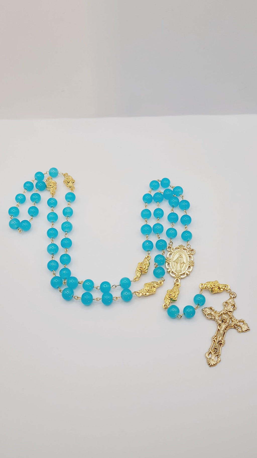 Handmade Gold Miraculous Metal Rosary
