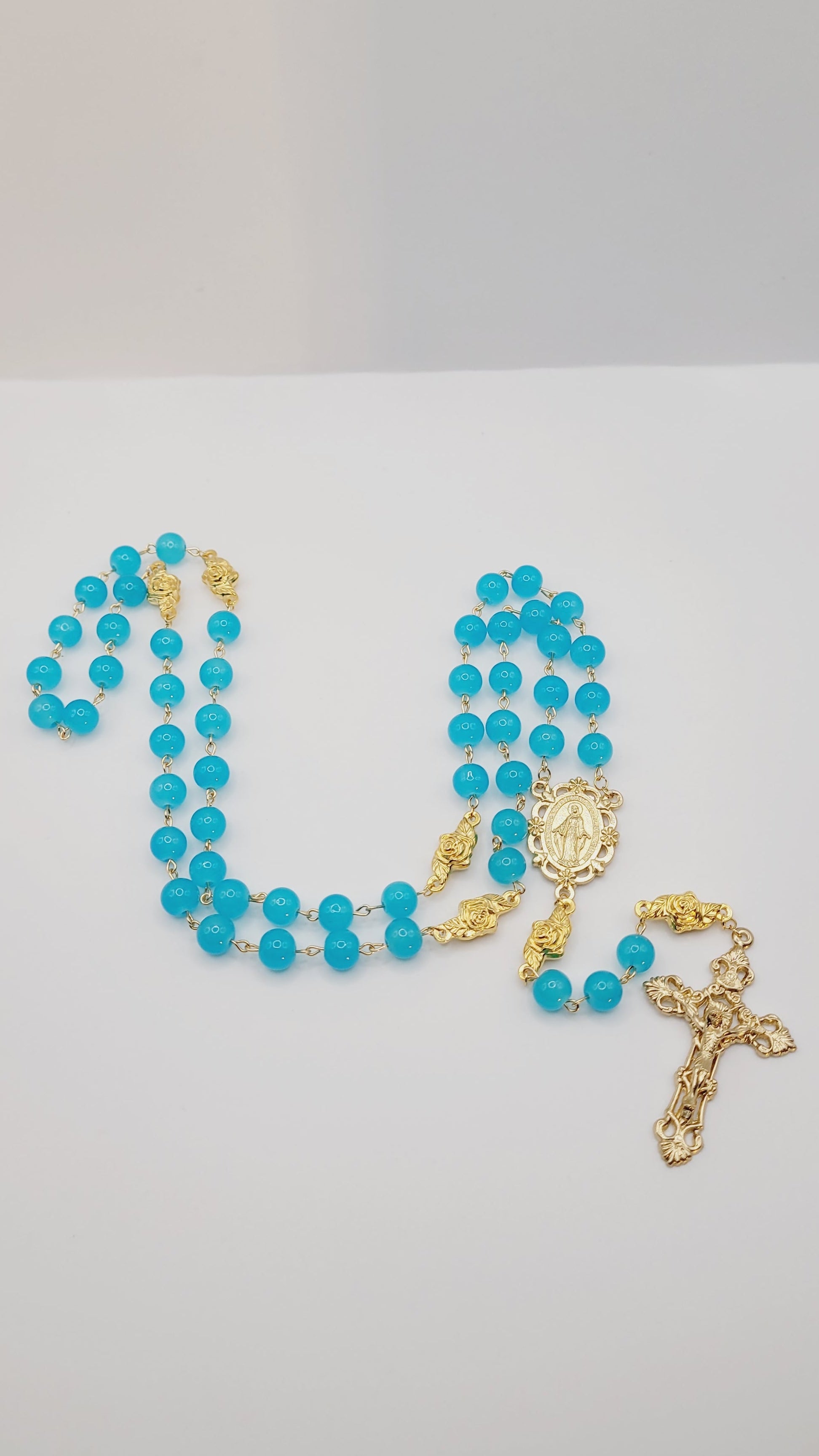 Handmade Gold Miraculous Metal Rosary