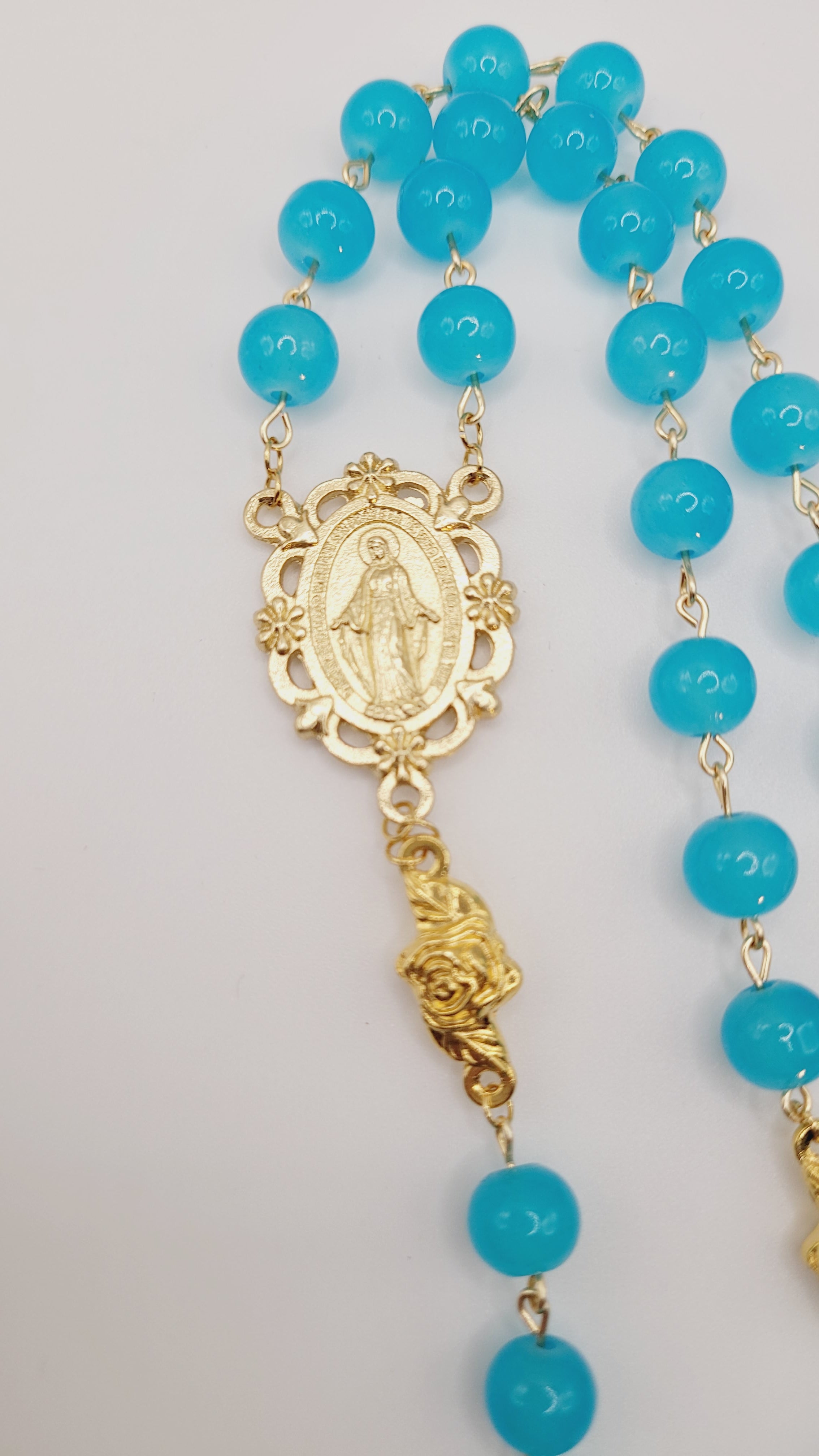 Handmade Gold Miraculous Metal Rosary