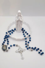 Holy Family Rosary Sapphire Blue Faceted Beads