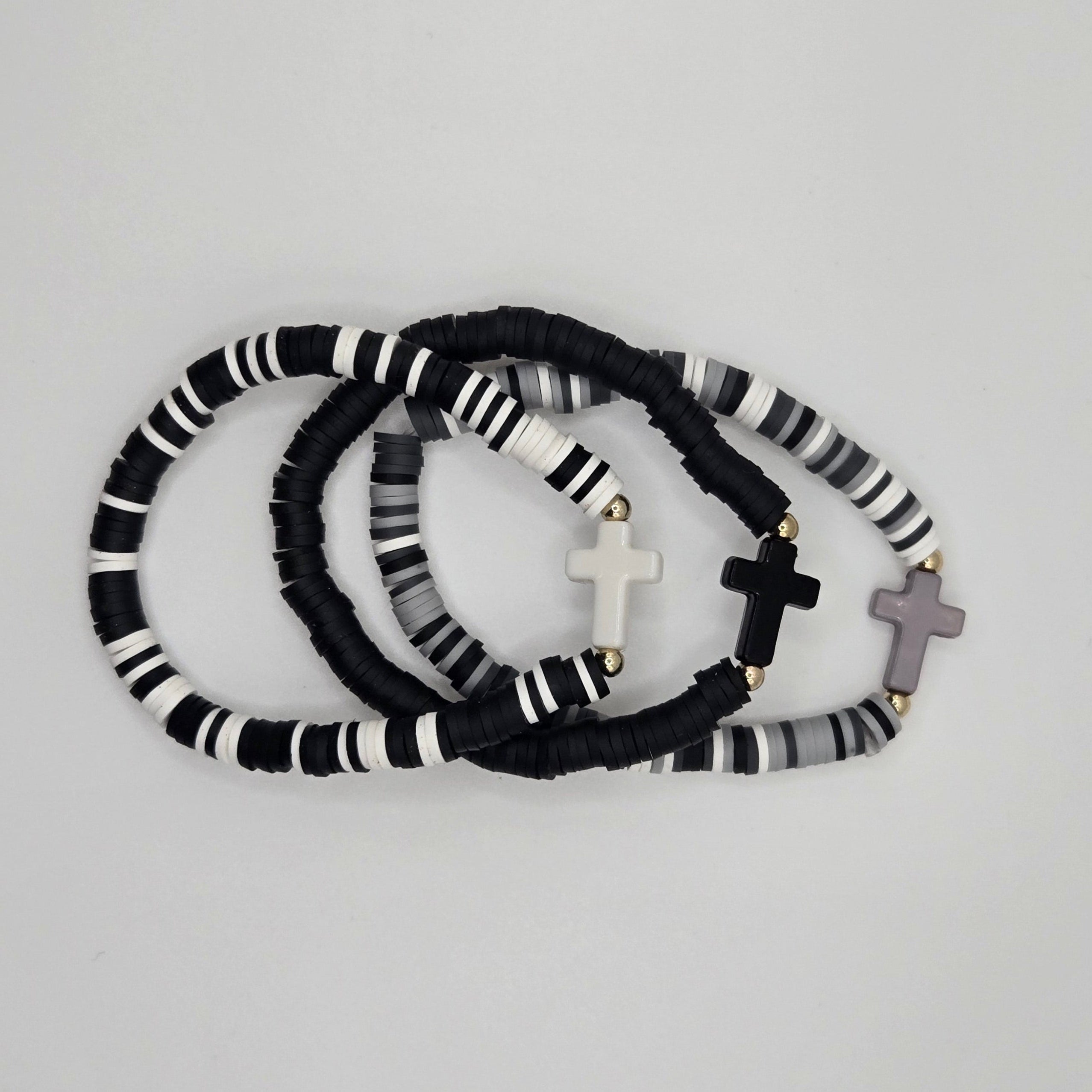 Stackable Polymer Clay Cross Bracelets