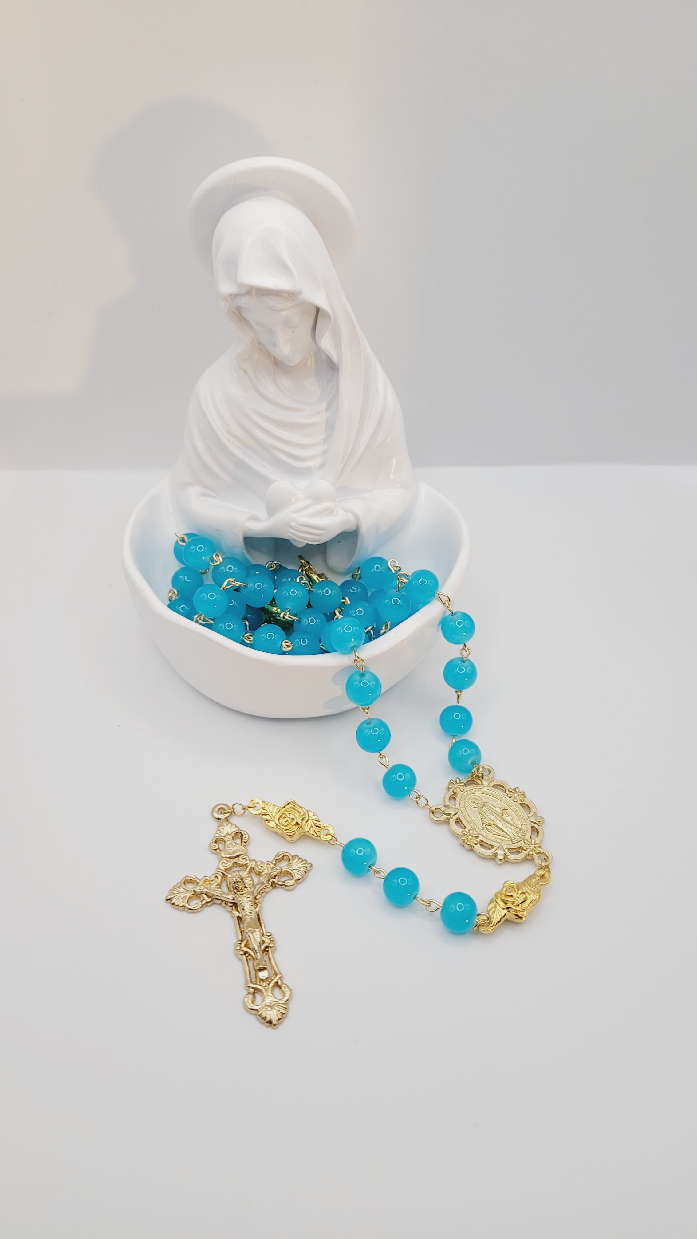 Handmade Gold Miraculous Metal Rosary