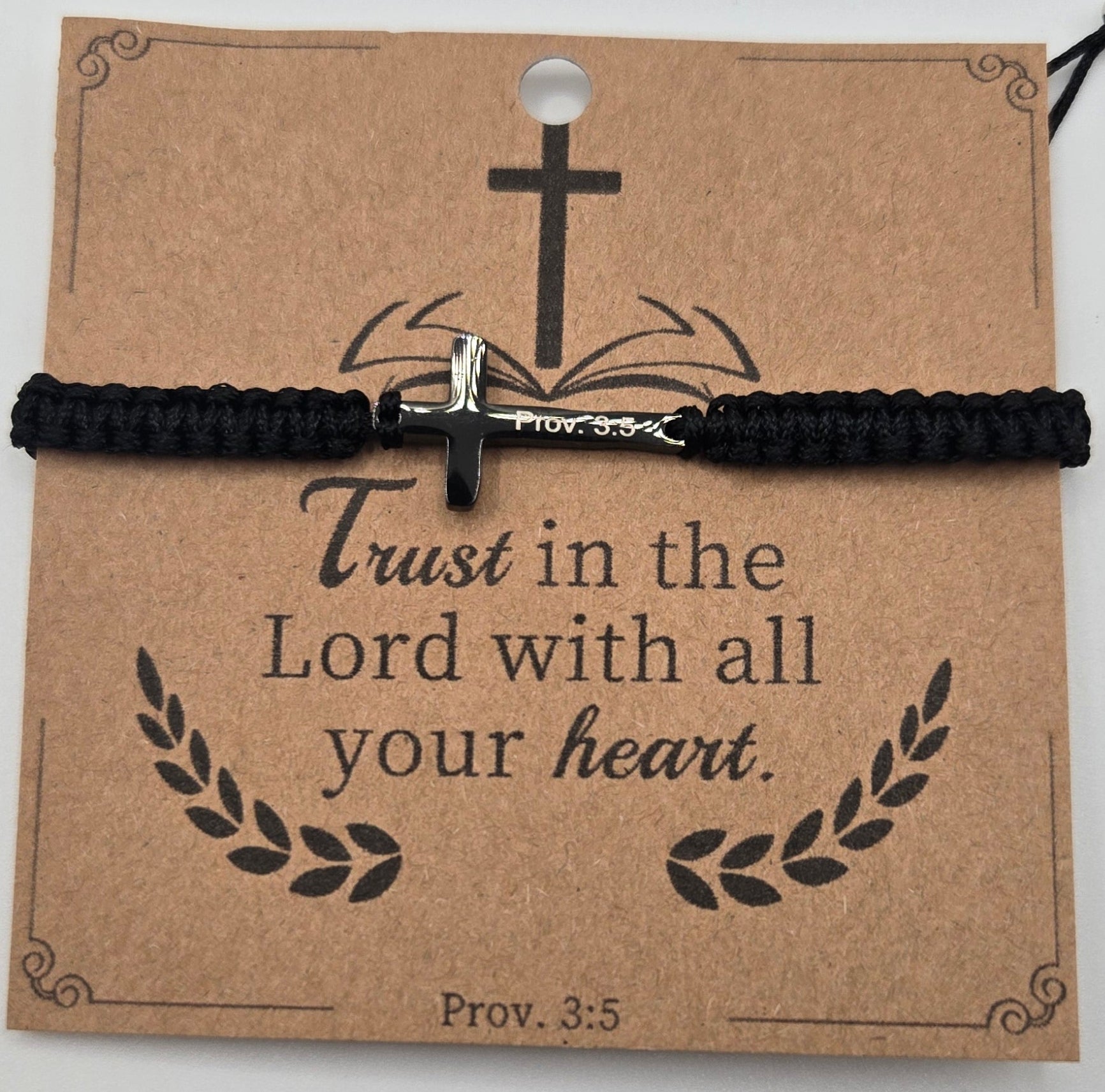Prov 3:5 Adjustable Cord Bracelet