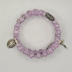 Light Purple Handcrafted Miraculous Metal Rosary Bracelet