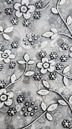 Gray & Black Floral Lace Chapel Veil - Mantilla